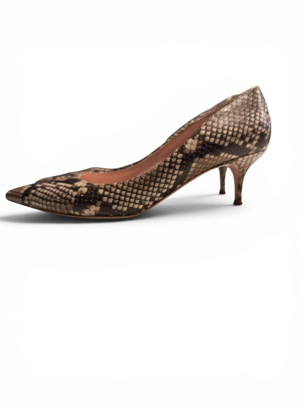 Kate Spade Melanie Python Snakeskin Kitten Heels Size 7 - Picture 2 of 13